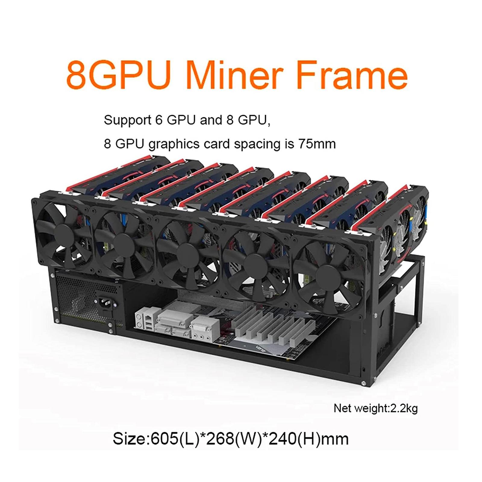 Gpu Mining Rig Frame 8 Gpu - เคสเหล็กสำหรับใส่การ์ดจอแบบ Open Frame รองรับ GPU 8
