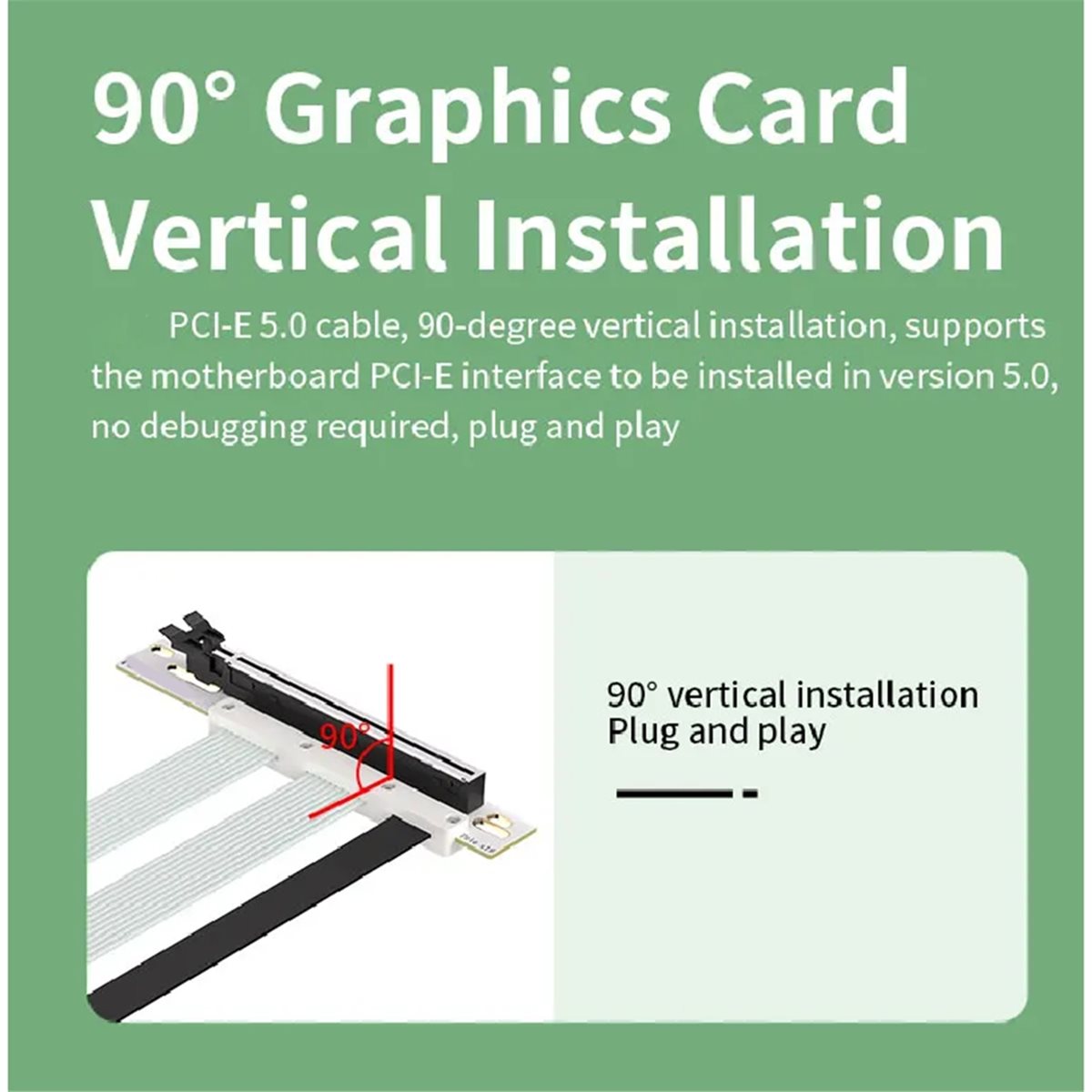 2026 ใหม่ 20 ซม. PCI-E 5.0 X16 - Pcie 5.0 Gpu Riser Cable บทวิจารณ์และราคา